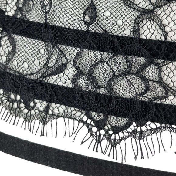 Elle Top Striped Jersey Lace Cap Sleeve Size XS Might Fit Size Small - Picture 8 of 15